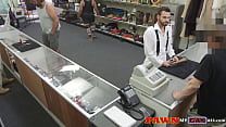 Blowjob and anal sex by a customer at the pawnshop