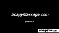 Babe gives erotic soapy massage 6