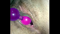 Wife taking Thai balls out of her luscious pussy