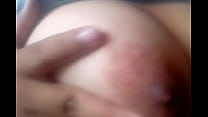 My friend gets horny and touches her tits