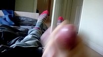 Teen jerks off cock and cums