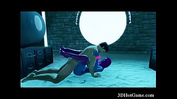 3D Blue Alien Hottie follada en un templo!