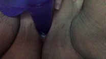 Playing and toying my creamy pussy