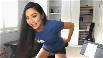 Tina Guo rides on the chair