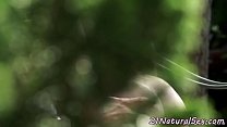 Young model fucked after foreplay outdoors