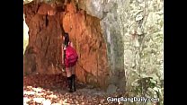 Gang bang sex in cave where lucky girl