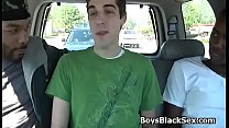 Chris Kingston gives head to two massive gay black dicks