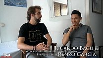 Ricardo immediately sucks up Renzo uncut cock