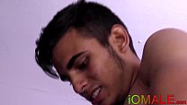 Young Latino men take turn blowing each others big dicks