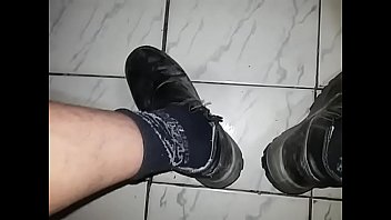 Jerking off, using, a. and enjoying my neighbour's day to day job. I also got a super hot and comfortable black sock from him to make me even more horny