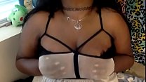 BBW Ebony girl in see through lingerie on webcam