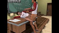 Horny 3D cartoon hunk gets fucked after class