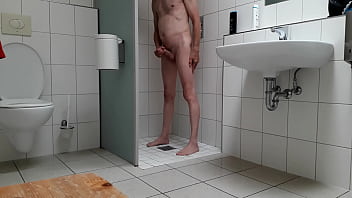 Hosed down in the shower nudist Paul