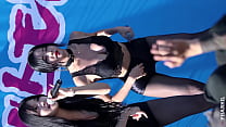 Korean women's group black silk sympathy performance super sexy hot dance public account [meow dirty]