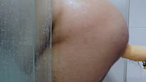 Obese anal in the shower