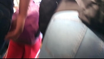 Beautiful butt of teenager in the bus