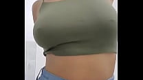 Big breasts in green shirt