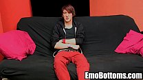This sexy emo twink jerks his big cock off
