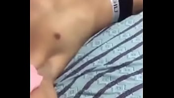Young naughty boy showing off with his big cock across his underwear calvin klein