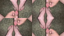 Nice Cumshot on my slutty girlfriends' sexy feet.(amateur) Multi Angle