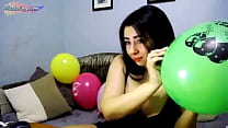 Girl with Juicy Shapes Played with Balloons