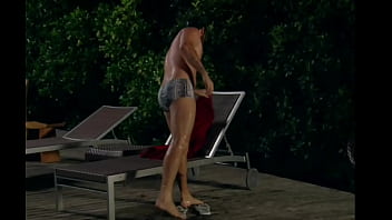 Murilo Benício in swim trunks in the favorite soap opera