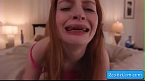 Sexy teen redhead slut Aaliyah Love takes thick cock deep and hard from behind for intense orgasm