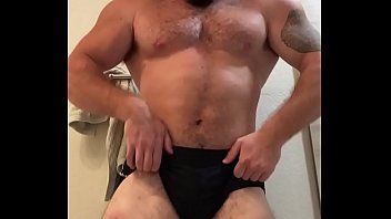 Bodybuilder Flex Tease in Tight Posing Trunks OnlyfansBeefBeast Hot Thick Alpha Musclebear Sexy Bull Dominant Hairy Stud Jock Hunk Bald Bodybuilder Muscle Worship