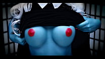 Blue Alien Milf shows how to jerk off - Subyl Arch