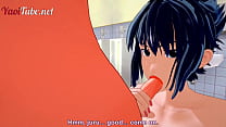 Naruto Yaoi - Naruto x Sasuke Paja, mamada, anal y semen en el baño