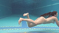 Sazan Cheharda ligado e nadando pelado debaixo d'água