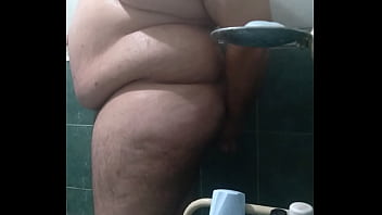 Anal dildo in the shower