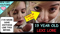 Old man instructs nervous nineteen year old Lexi Lore how to deepthroat until well up in her big innocent eyes