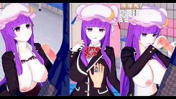 [Eroge Koikatsu! ] Touhou Patchouli reibt ihre Brüste H! 3DCG Anime-Video mit großen Brüsten (Touhou-Projekt) [Hentai-Spiel]