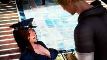 Security woman has sex with a man in hot hentai xxx animation