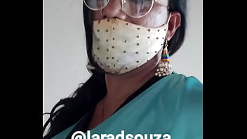 Indian crossdresser slut Lara D'Souza sexy video in satin nighty