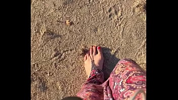 Walking barefoot at my camping trip