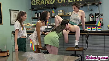Cafe owner Casey Calvert gets an idea on how to increase her sales, she offers a free taste of her pussy to anyone who will purchase at her cafe.