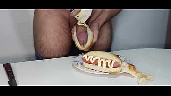 Food porn #3 - Hot Dogs - Smearing my dick in toppings