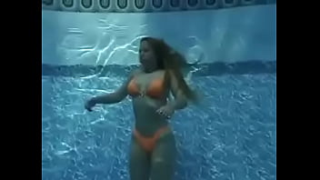 Sexy bikini girl drowning underwater