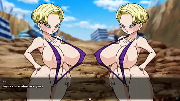 Super Slut Z Tournament 2 [Dragon Ball Hentai game Parody] Ep.3 Android 18 éjacule pendant que le vieux pervers lui baise le cul
