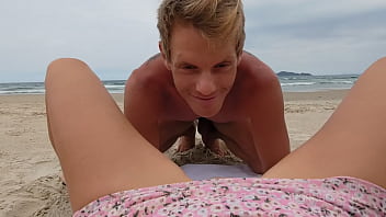 Eating Pussy on Public Beach