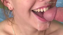 Best friends testing new camera and cum in mouth