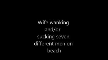 Banhista estranho gozando na minha esposa na praia