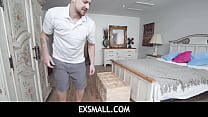 ExSmall - Petite cutie Remi Jones is listening to music and dancing around the house when hot stud Logan Lucky starts playfully chasing her
