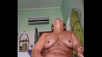 I masturbate my clit and then give a hot blowjob that fills my mouth with cum