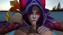 Xayah Deepthroat Blowjob: league of legends 3D Porn Parody