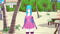 Blue Hair Sexy woman animation