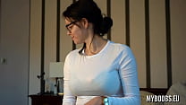Step-mom Shione Cooper Big Tits Star Strong Play with Nipples by Clothes-Clips