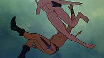 Bruna sexy viene catturata da selvaggi / fantasy animato erotico / cartoni animati / anime